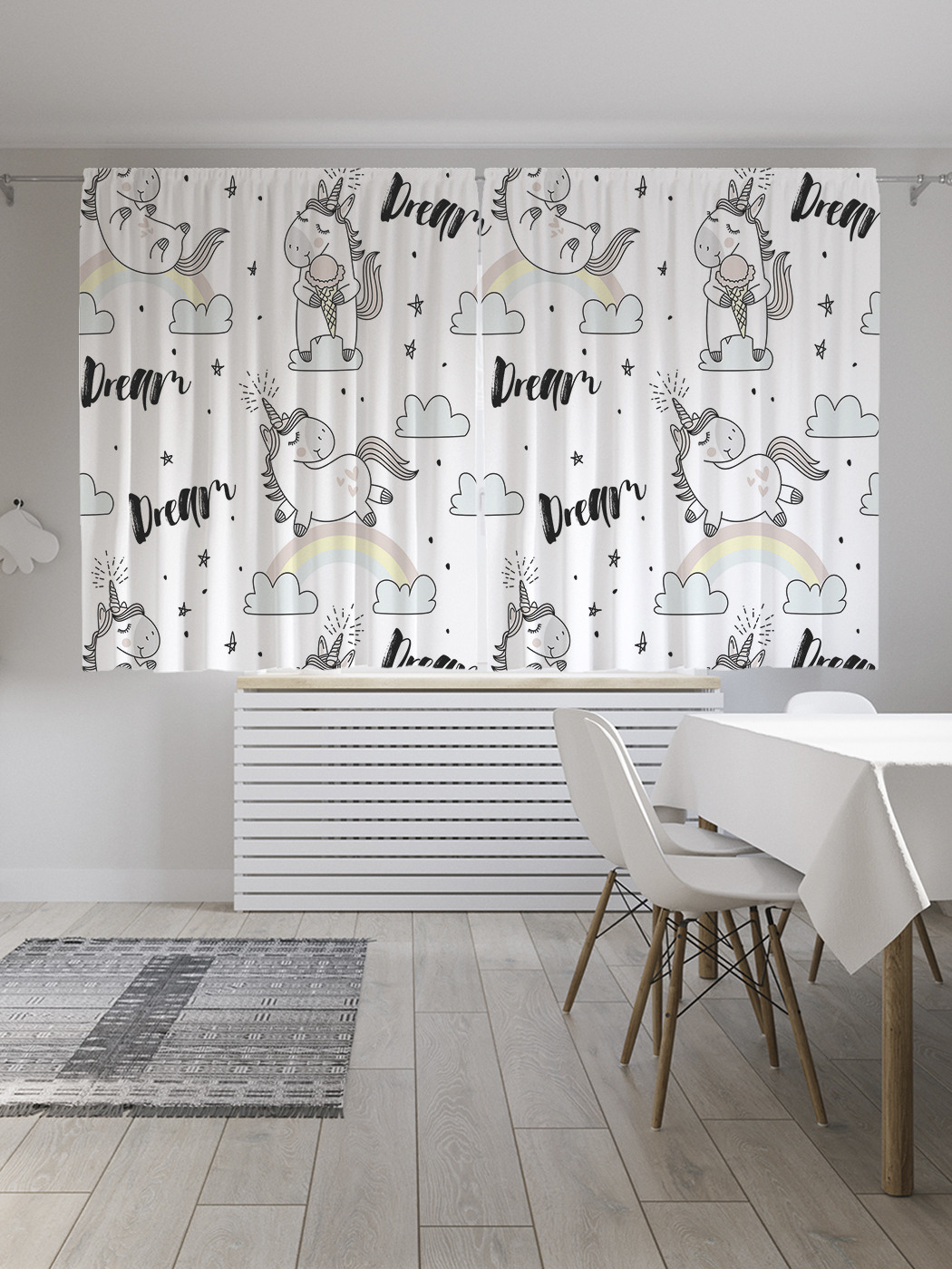 

Шторы JoyArty с фотопечатью "Сны единорога" из сатена, 290х180 см, Сны единорога