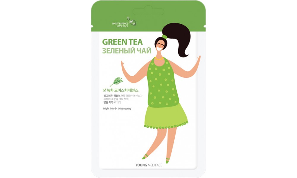 Маска тканевая Young Mediface Зеленый чай 10 шт