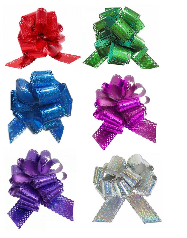 

Бант-шар голография МС-3846-6 подарочный с тиснением набор 6 шт, МС-3846