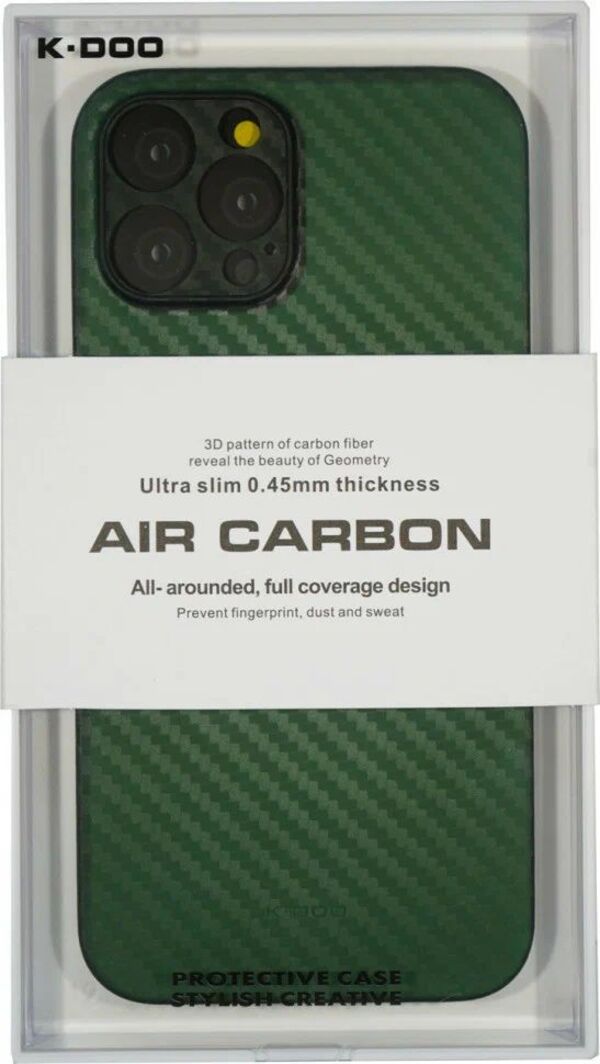 

Накладка для iPhone 14 Max K-Doo Air Carbon пластик зелёная, Зеленый