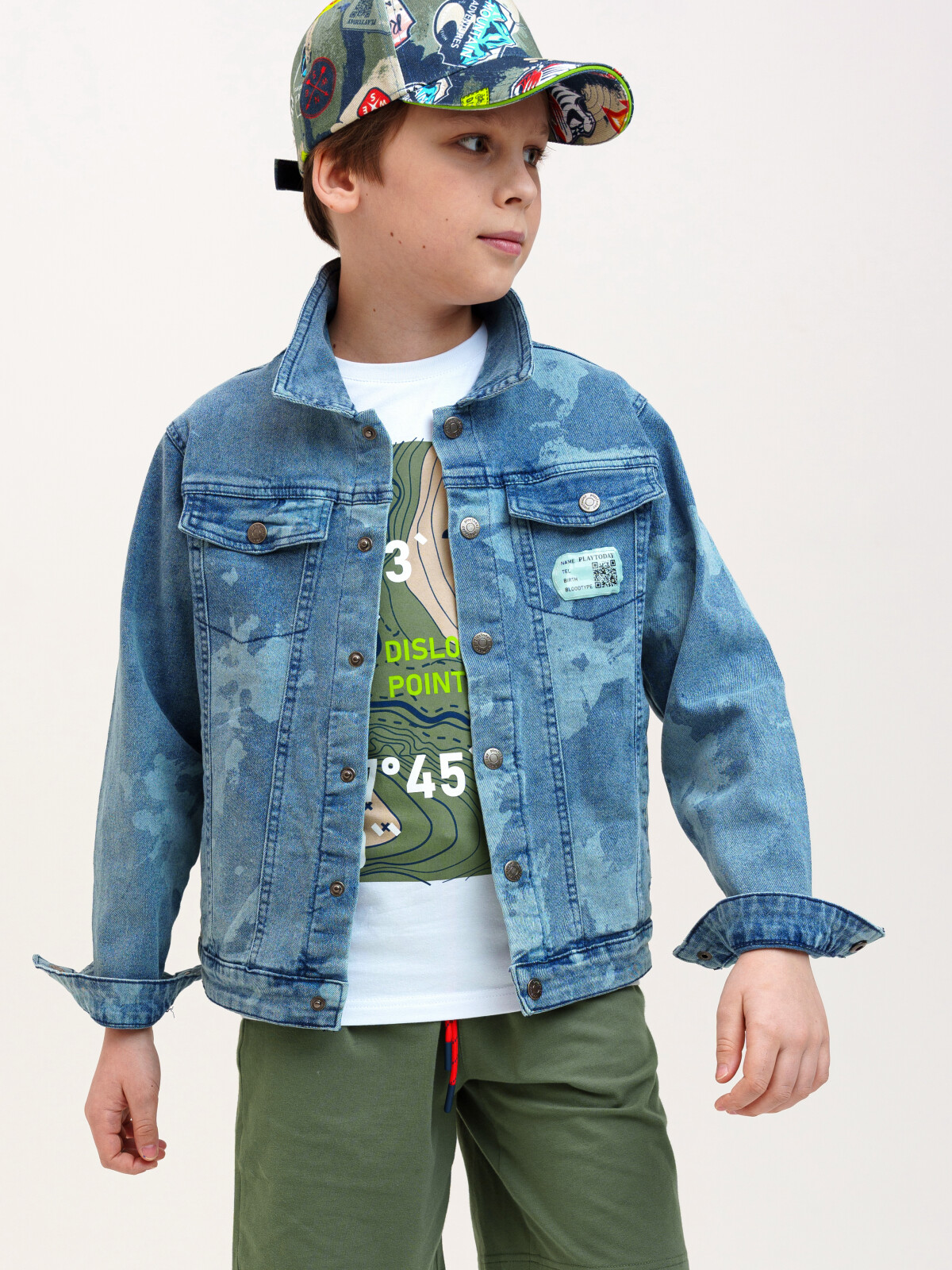 Куртка джинсовая детская PlayToday Tween 12311280, джинсовый, цветной, 170
