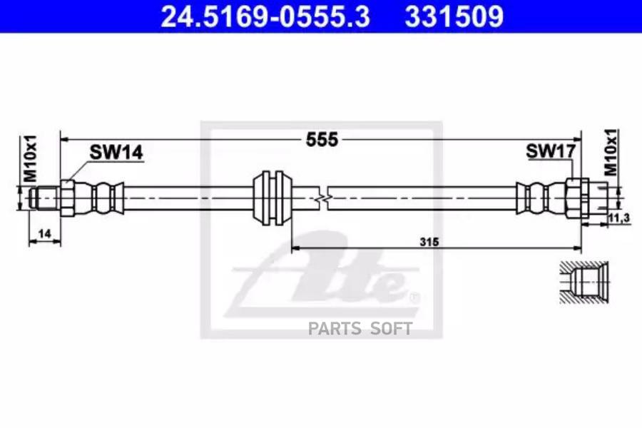 

ATE Шланг тормозной ATE 24516905553