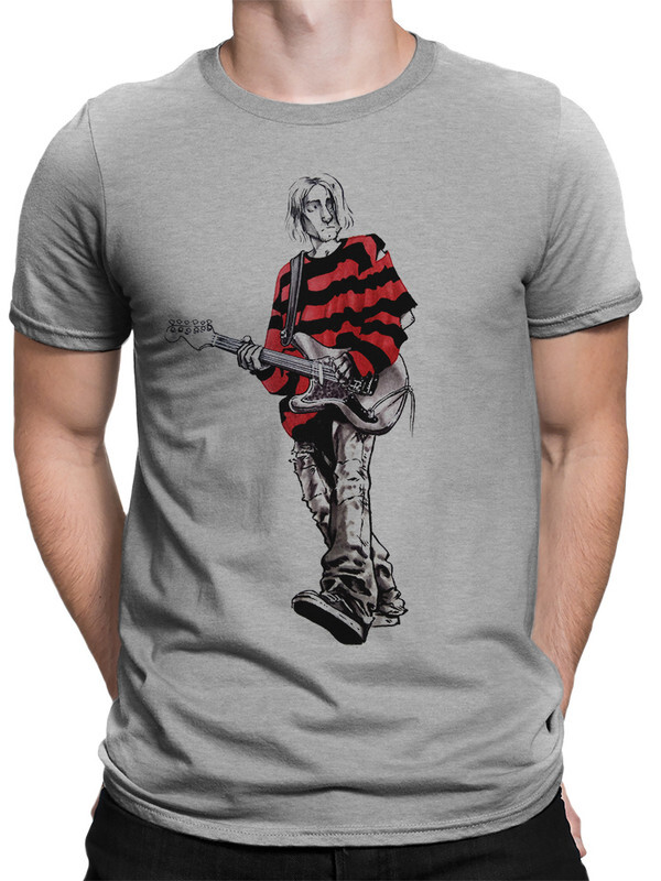 фото Футболка мужская design heroes курт кобейн - nirvana серая 3xl