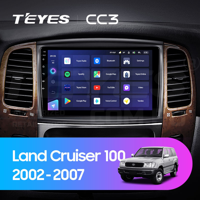 Штатная магнитола Teyes CC3 432 Toyota Land Cruiser LC 100 2002-2007 Тип-A 36700₽