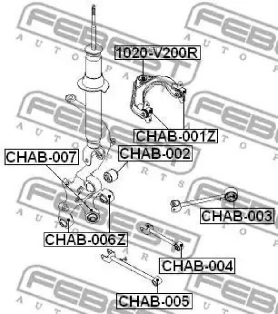 

Сайлентблок Задней Цапфы Febest Chab-002 Febest арт. CHAB-002