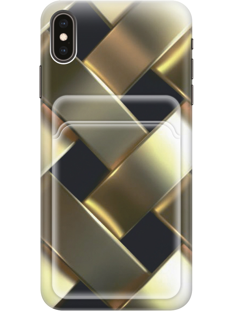 

Силиконовый чехол на Apple iPhone XS Max с рисунком "Золотистое плетение", 20012028