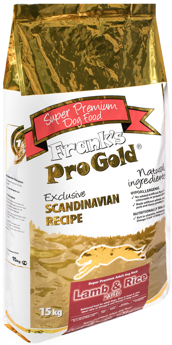 

Сухой корм для собак Frank's ProGold 23/10, ягненок, рис, 15кг, 23/10