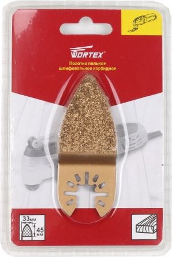 Полотно пильное шлифовальное карбидное WORTEX 33х45 мм (SB03C334518) полотно hammer