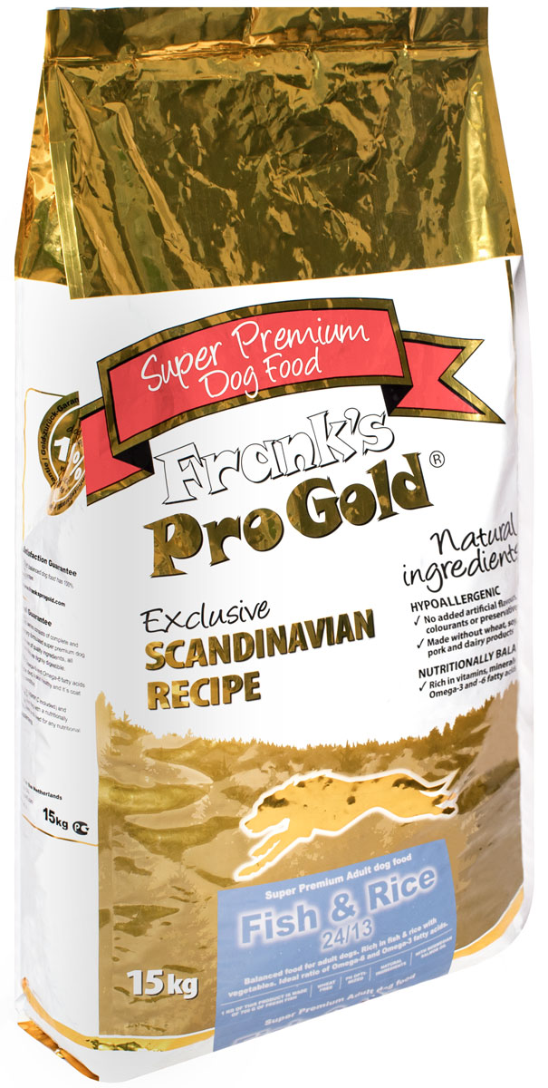 Сухой корм для собак Frank's ProGold ProGold 24/13, лосось, рыба, рис, 3кг