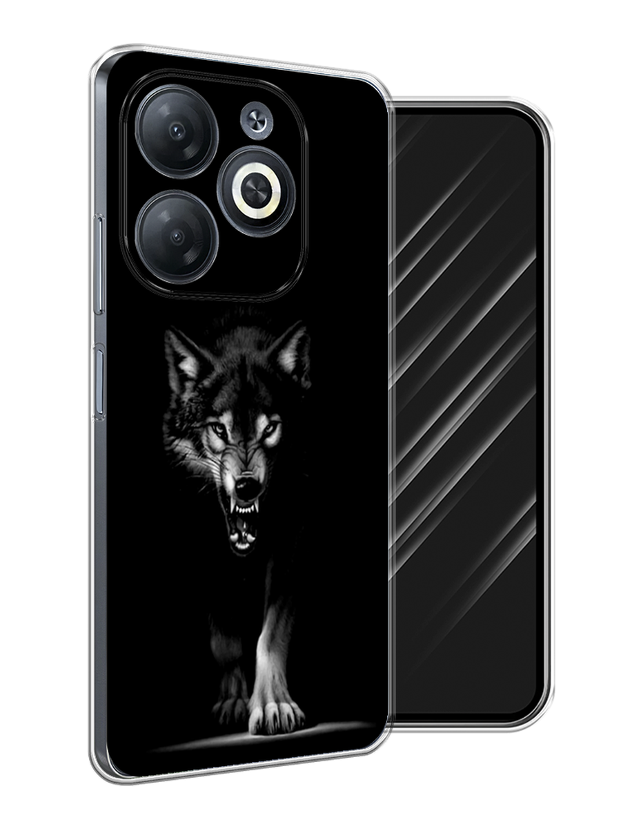 

Чехол Awog на Infinix Smart 8 Plus "Волк выходит из ночи", Серый;черный;белый, 3105550-1