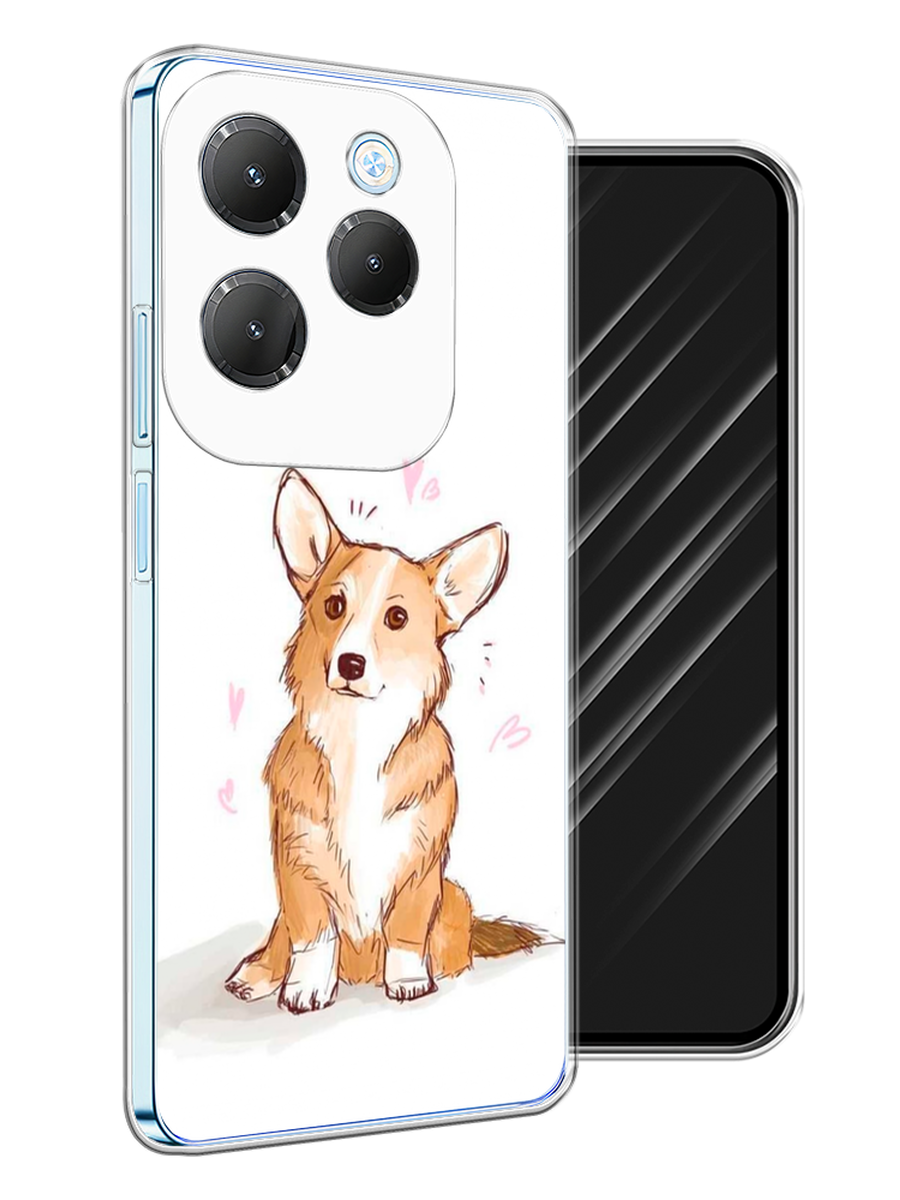 

Чехол Awog на Infinix Hot 40 Pro "Корги любовь", Бежевый;белый, 3105350-1