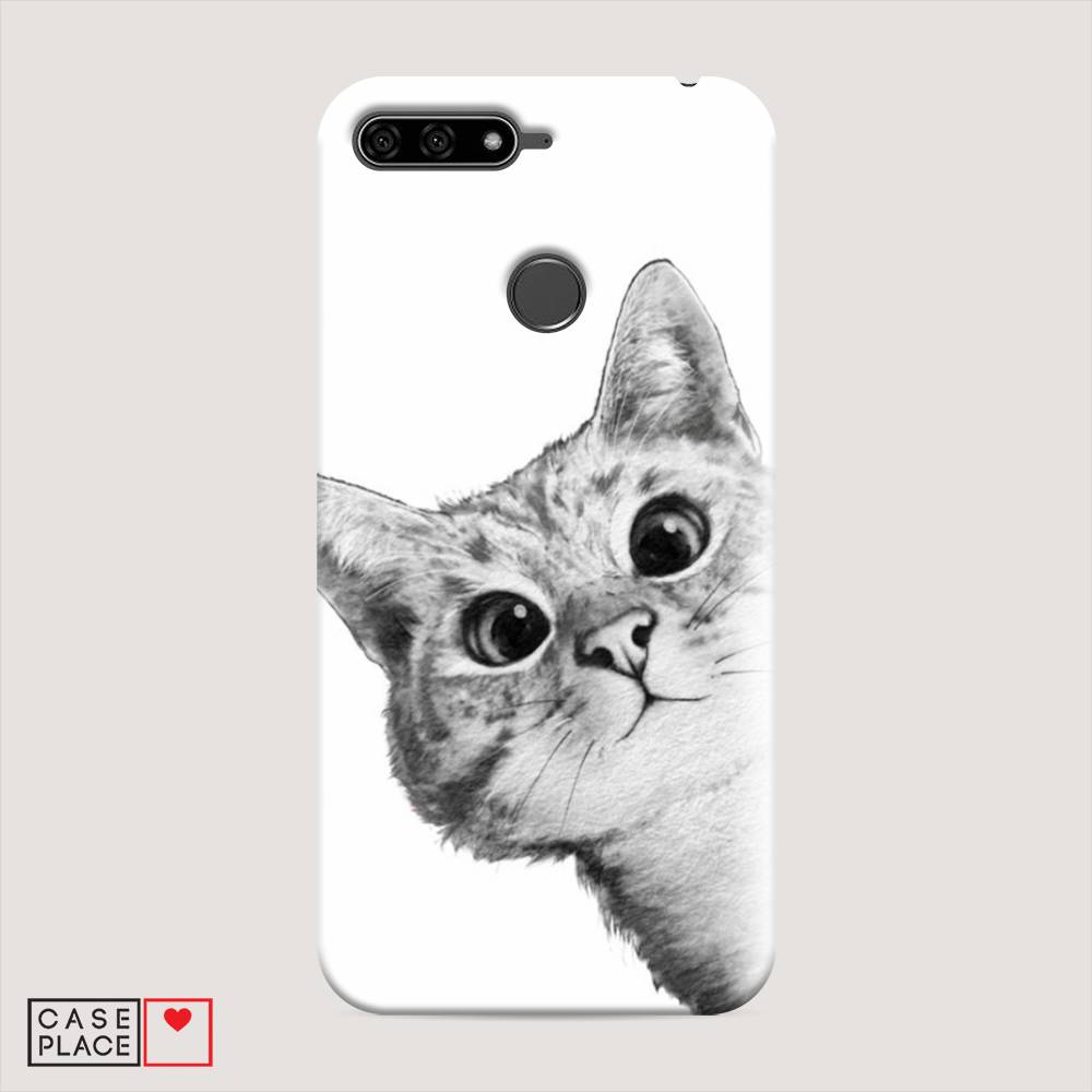

Чехол Awog "Кот рисунок черно-белый" для Honor 7C, 64520-1