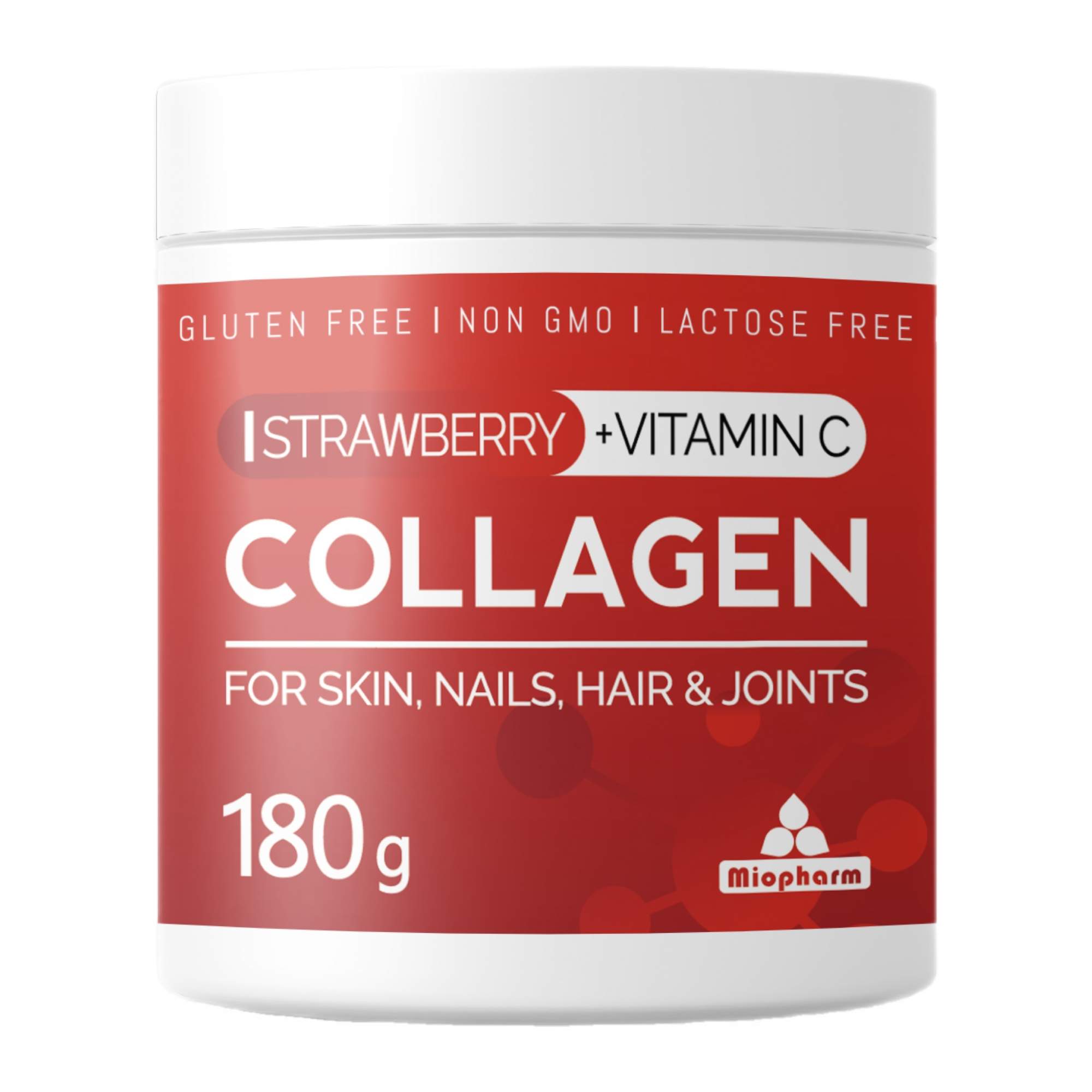 Коллаген порошок с витамином С Miopharm гидролизованный со вкусом клубники 30 порций 180г 549₽