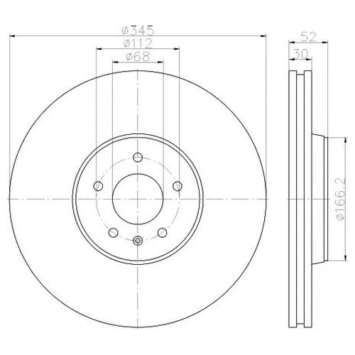 Тормозные диски Тормозной диск передний Hella 8DD355117181