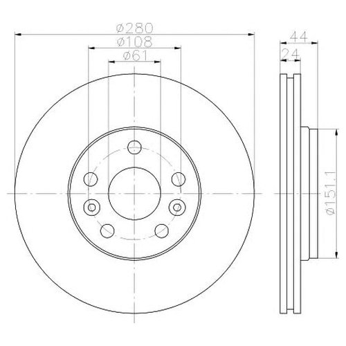 фото Тормозной диск передний hella 8dd355116451 hella pagid/behr