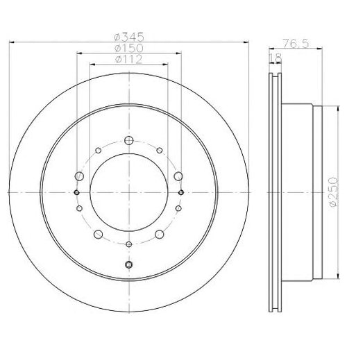 фото Тормозной диск задний hella 8dd355116331 hella pagid/behr