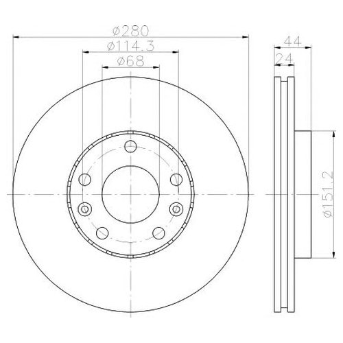 

Тормозной диск передний Hella 8DD355116151