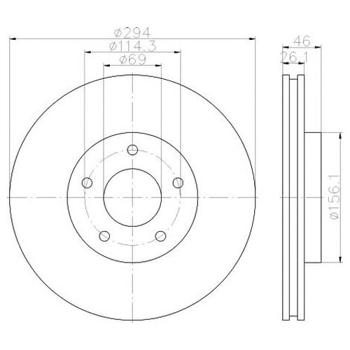 

Тормозной диск передний Hella 8DD355115911