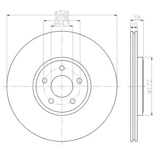 фото Тормозной диск задний hella 8dd355115581 для jaguar s-type, xf, xj, xk hella pagid/behr