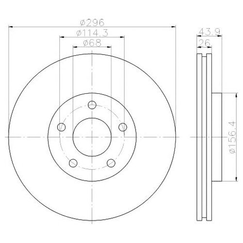 

Тормозной диск передний Hella 8dd355114601