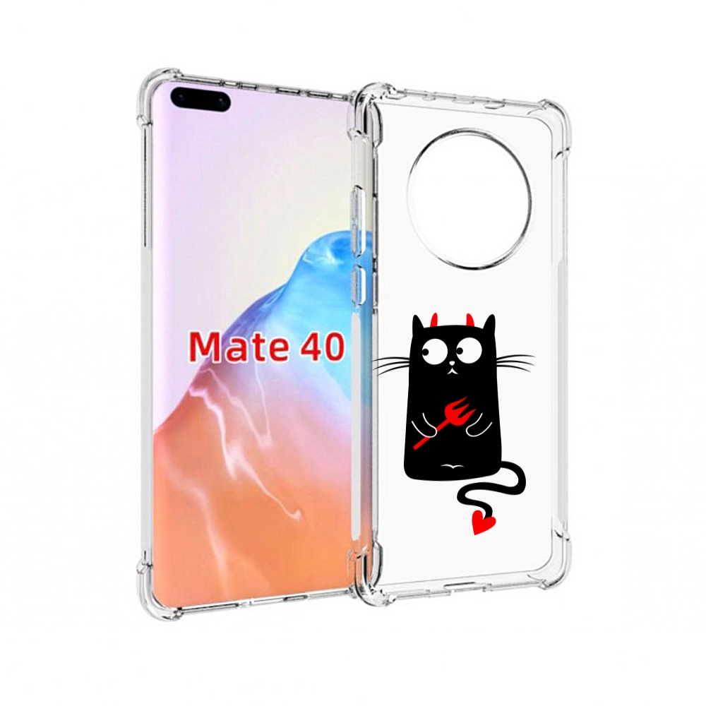 

Чехол MyPads Tocco для Huawei Mate 40 Кот демон, Прозрачный, Tocco
