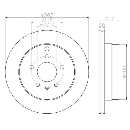 

Тормозной диск задний Hella 8DD355114411