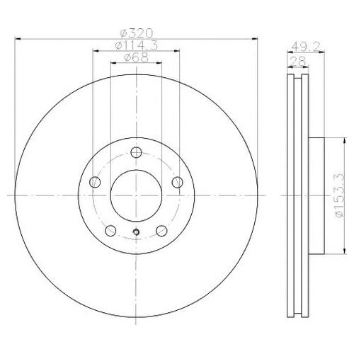 

Тормозной диск передний Hella 8DD355114101