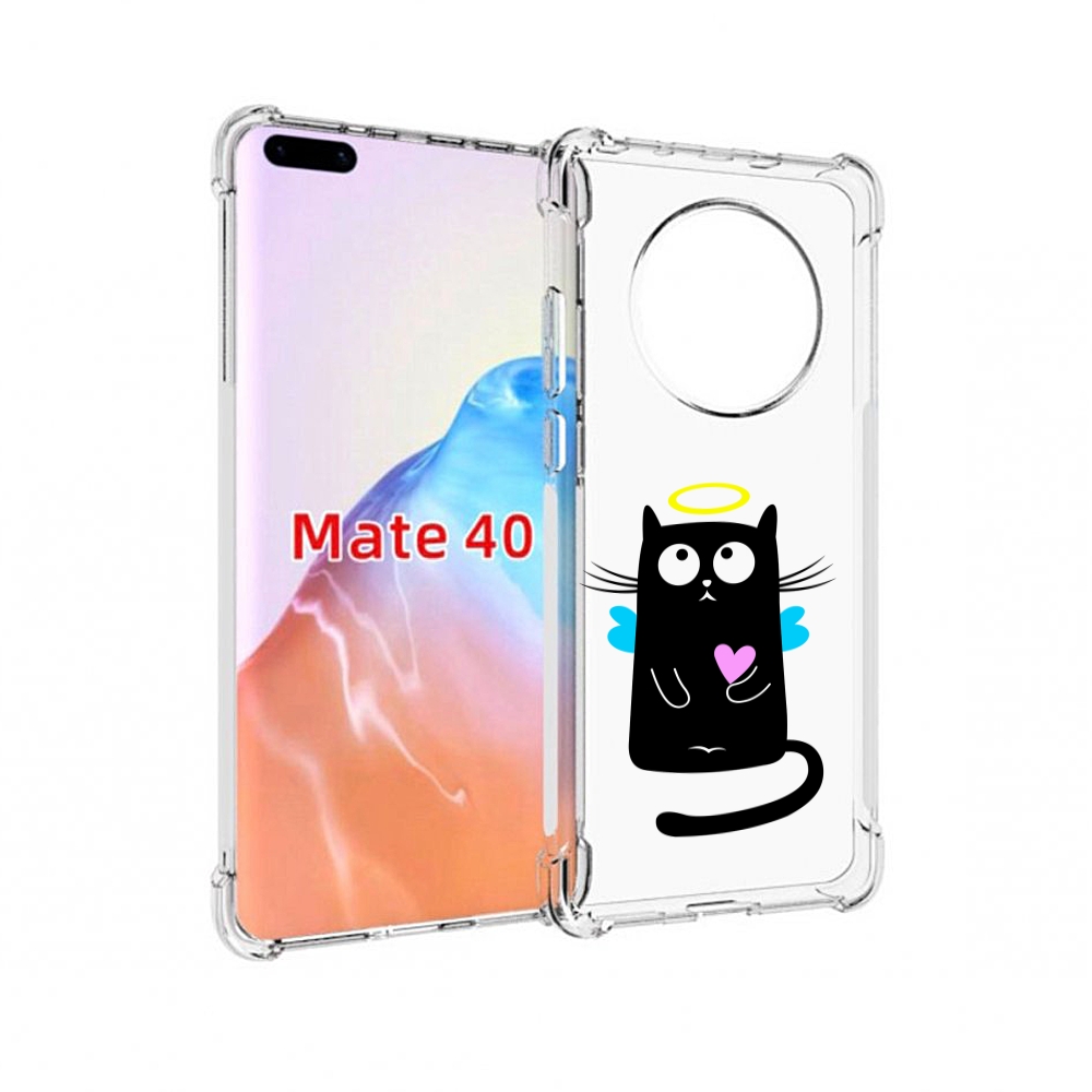 

Чехол MyPads Tocco для Huawei Mate 40 Кот ангелок, Прозрачный, Tocco