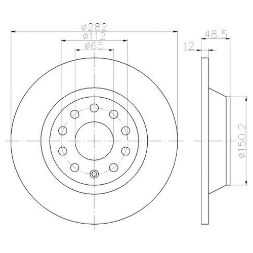 

Тормозной диск задний Hella 8DD355112141