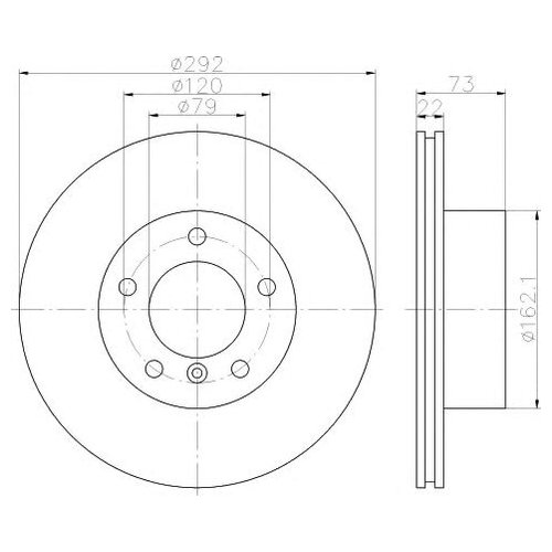 

Тормозной диск передний Hella 8DD355111241 для BMW 1 серия E81,E82,E87,E88, 3 серия E90