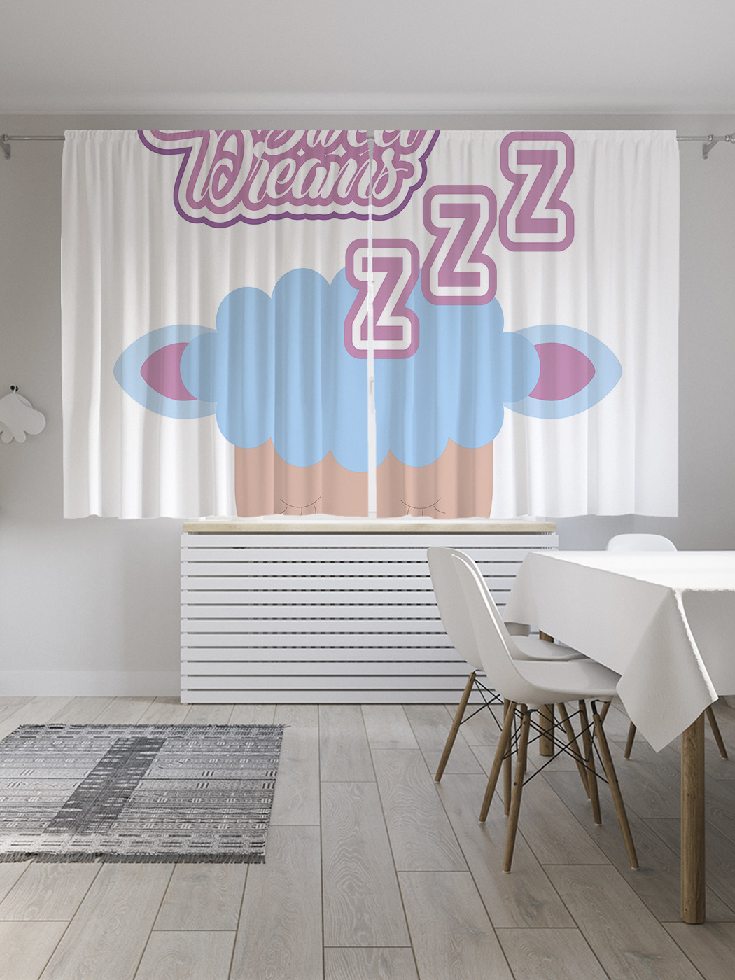 

Шторы JoyArty с фотопечатью "Мечты овечки" из сатена, 290х180 см, Мечты овечки