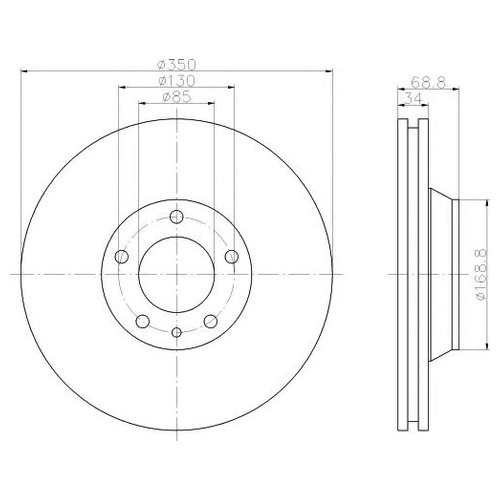 

Тормозной диск передний Hella 8DD355109761 для Audi Q7; Porsche Cayenne; VW Touareg