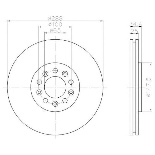 

Тормозной диск передний Hella 8DD355107611