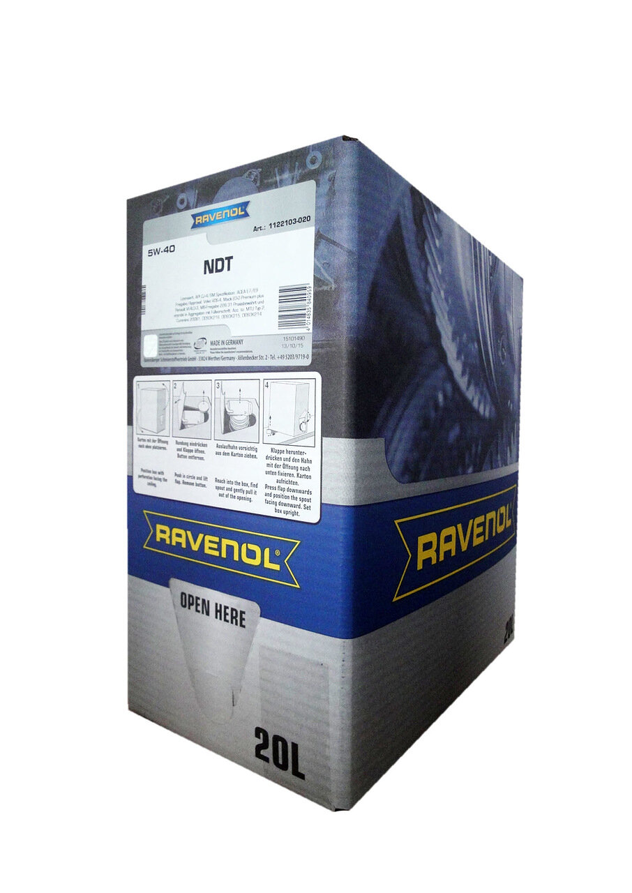 фото Моторное масло ravenol ndt sae 5w-40 (20л) ecobox