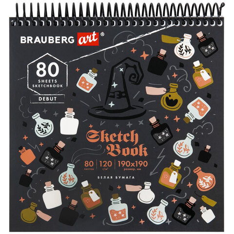 

Скетчбук Brauberg ART Magic 115067 белая бумага 120 г/м2 190х190 мм 80 л 1 шт., 202