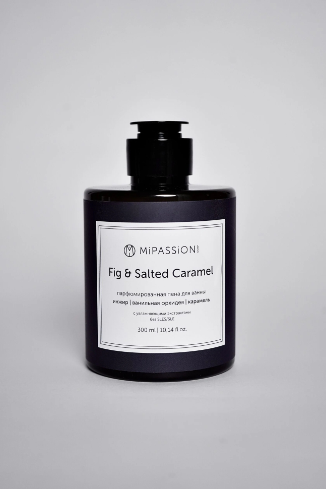 Парфюмированная пена для ванны Fig & Salted Caramel MiPASSiON 300 мл английская парфюмированная соль для ванны с ками василька mipassion 450 г