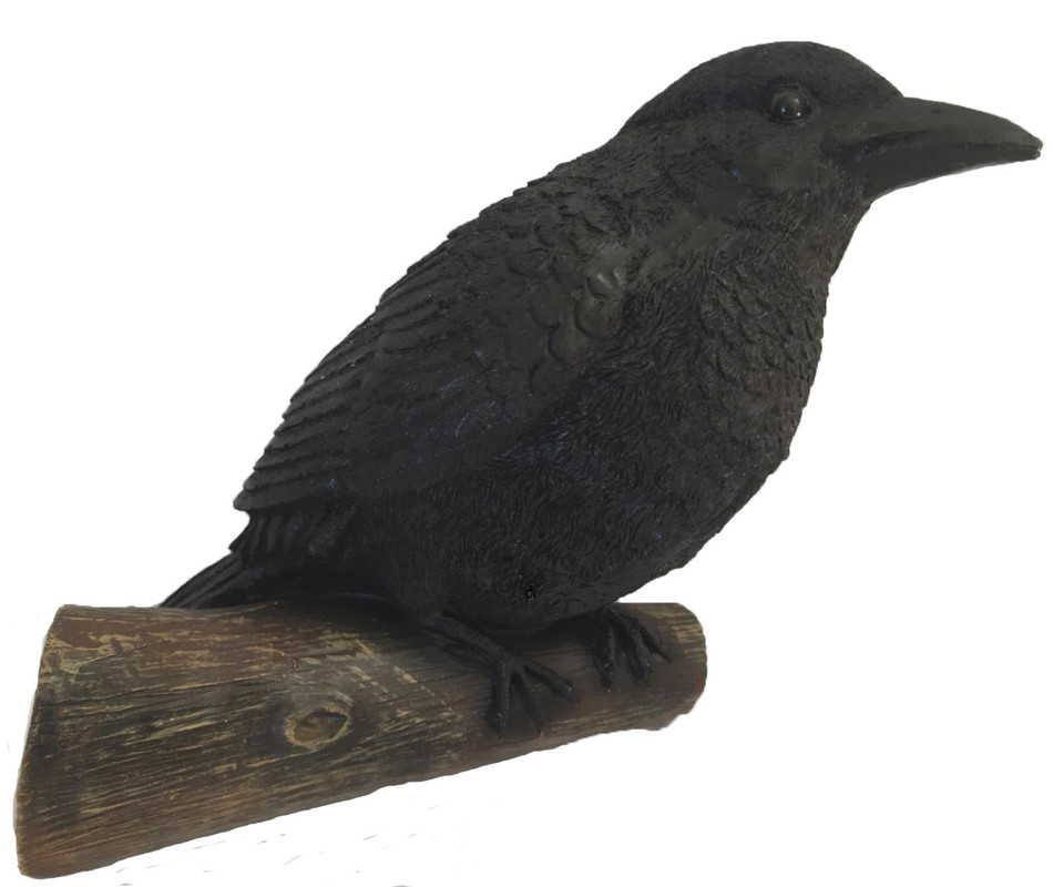 

Садовая фигурка PositiveNew Навесная Ворона на ветке F162 24 см, Навесная Ворона на ветке