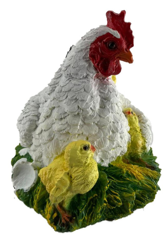 

Садовая фигурка PositiveNew Курица-наседка с цыплятами F118 22 см, Курица-наседка с цыплятами