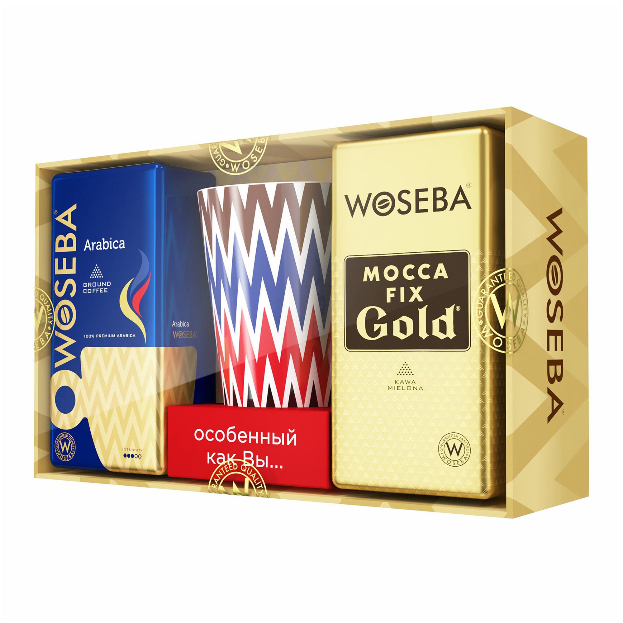 фото Набор кофе woseba arabica-mocca молотый с кружкой 125 г х 2 шт