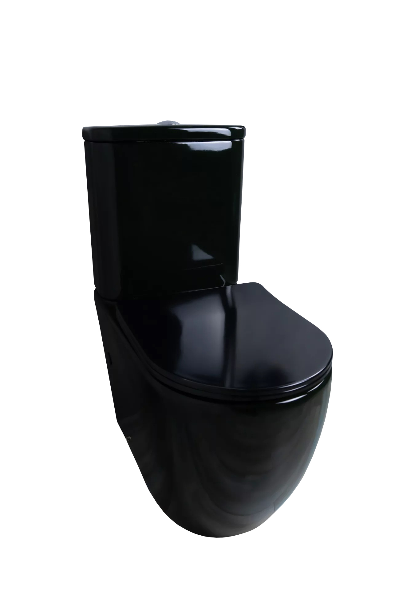 фото Напольный унитаз gid tr2177bl (+geberit) черный глянцевый безободковый с крышкой-микролифт
