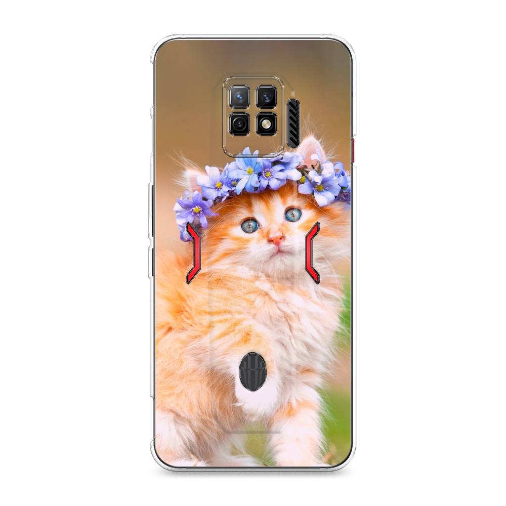 

Чехол Awog на ZTE Nubia Red Magic 7 Pro / ЗТЕ Нубиа Ред Мэджик 7 Pro "Рыжий кот в венке", Разноцветный, 136050-1