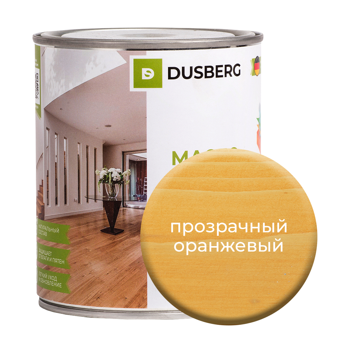 Масло Dusberg с твердым воском на бесцветной основе, 750 мл Прозрачно-оранжевый