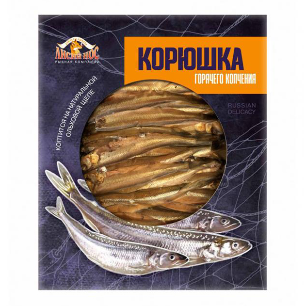 

Корюшка Лисий нос горячего копчения