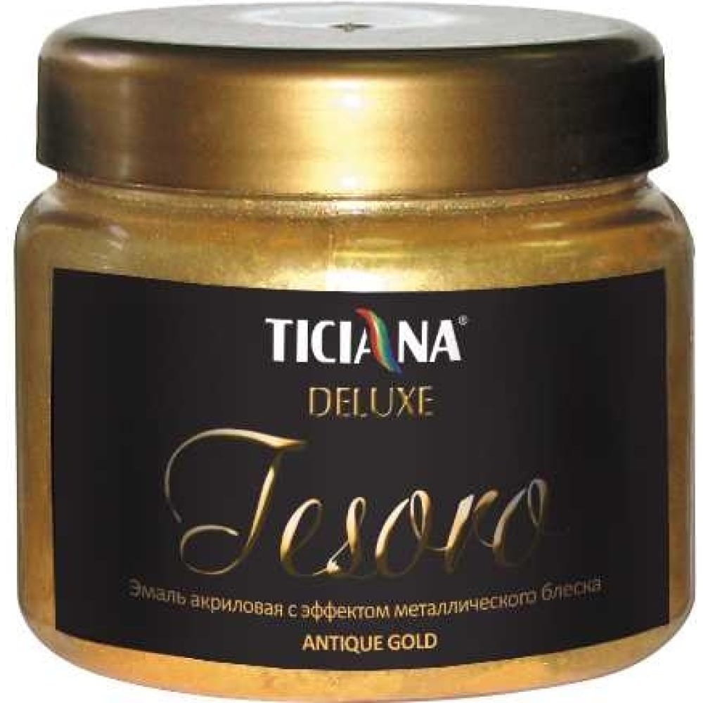 Акриловая эмаль с эффектом металлического блеска Ticiana DeLuxe Tesoro античное золото, 0.