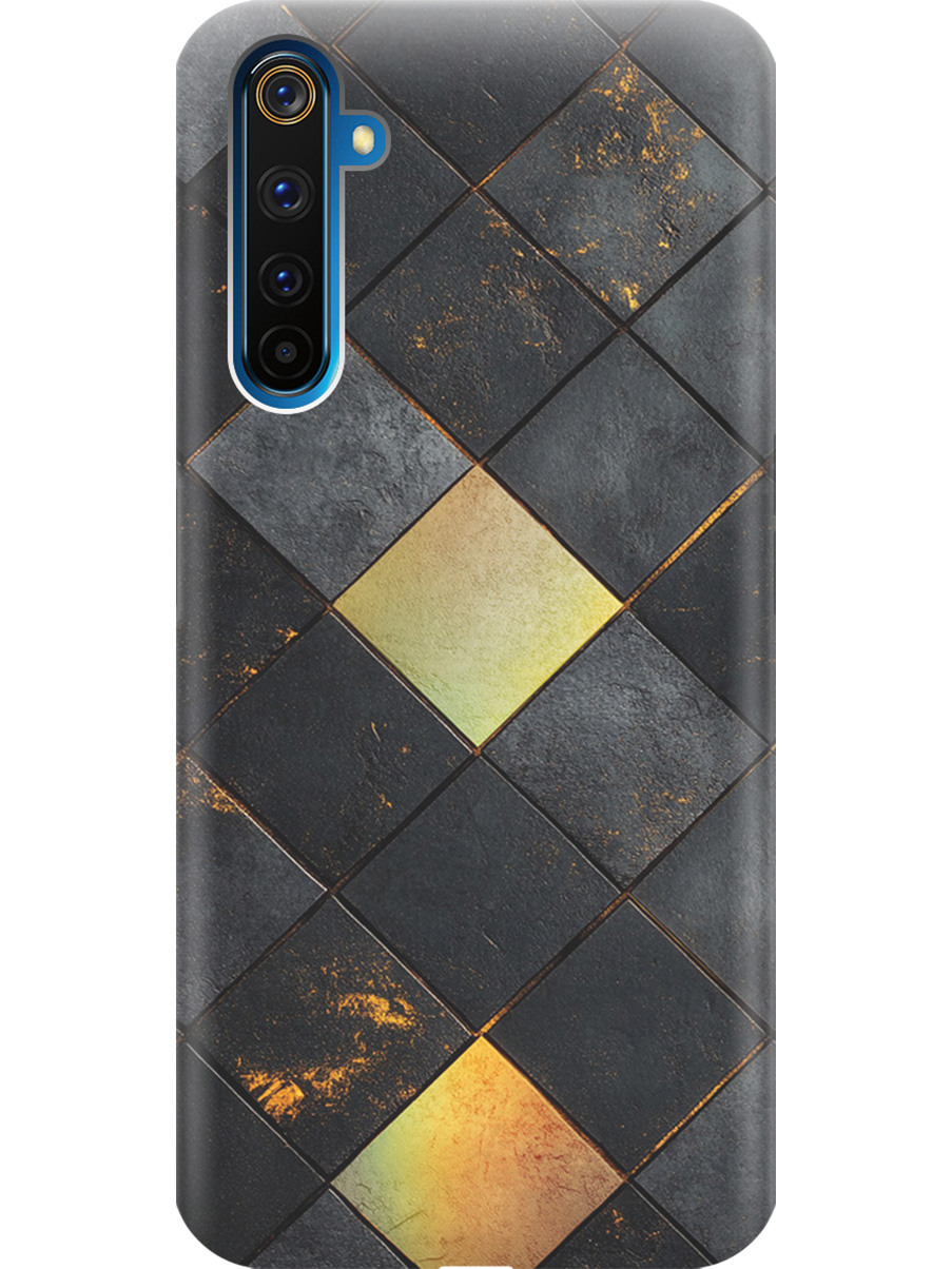 

Силиконовый чехол на realme 6 Pro с принтом "Черно-золотая плитка" прозрачный, Прозрачный;золотистый;черный, 726149532