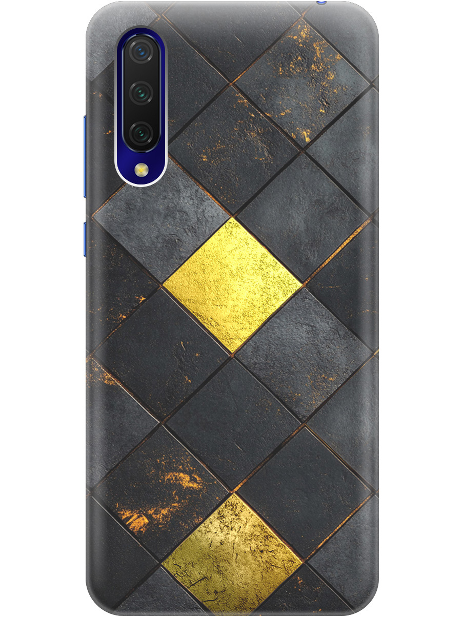 

Силиконовый чехол на Xiaomi Mi 9 Lite/CC9 с принтом "Черно-золотая плитка" прозрачный, Прозрачный;золотистый;черный, 721722532