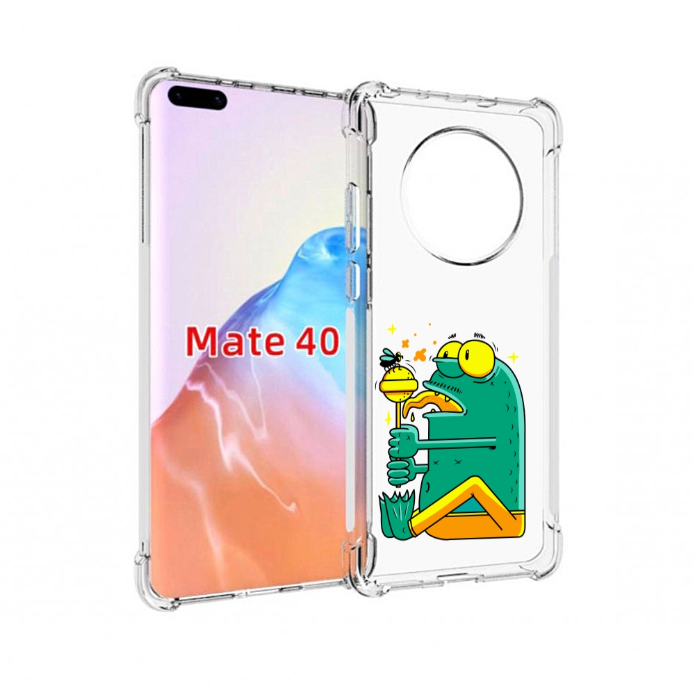 

Чехол MyPads Tocco для Huawei Mate 40 Зеленая лягушка с чупа чупсом, Прозрачный, Tocco