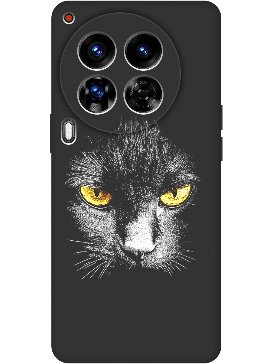 

Силиконовый чехол на Tecno Camon 30 Premier 5g с принтом матовый черный 833737, Черный;белый;золотистый, 782633012