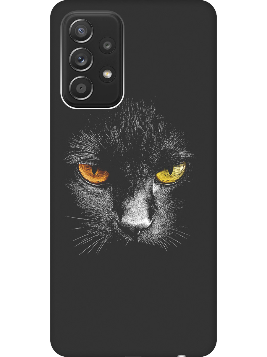 

Силиконовый чехол на Samsung Galaxy A52 с принтом матовый черный 833724, Черный;белый;золотистый, 724990112