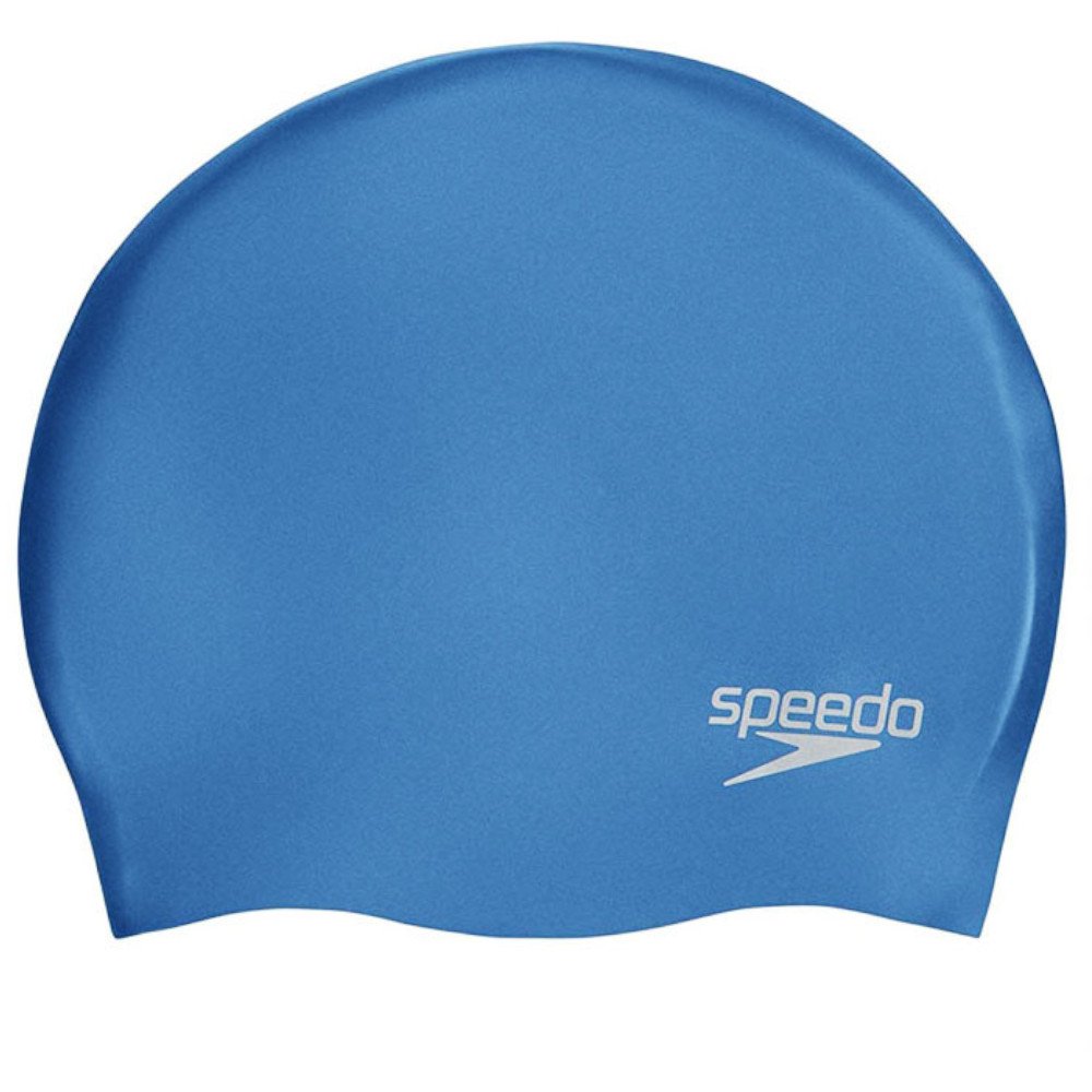 

Шапочка для плавания SPEEDO Plain Moulded Silicone Cap 8-70984 (голубой-серый), Plain Moulded Silicone Cap